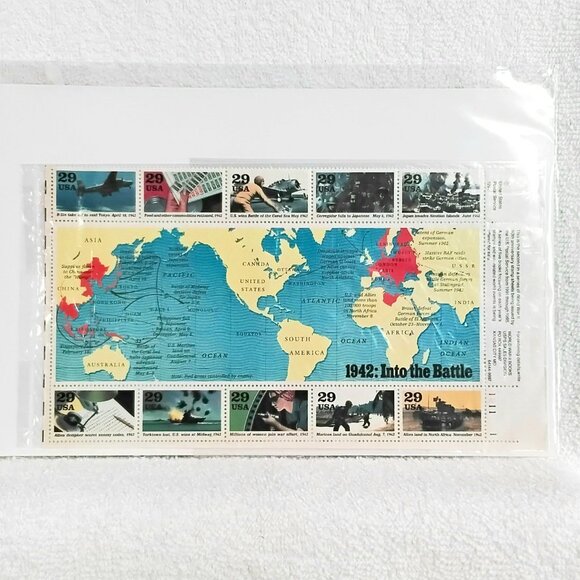 WWII Other - Fully Intact 1991 second sheet in a Series of WWII 50th 1924.. Sheet of Stamps!!